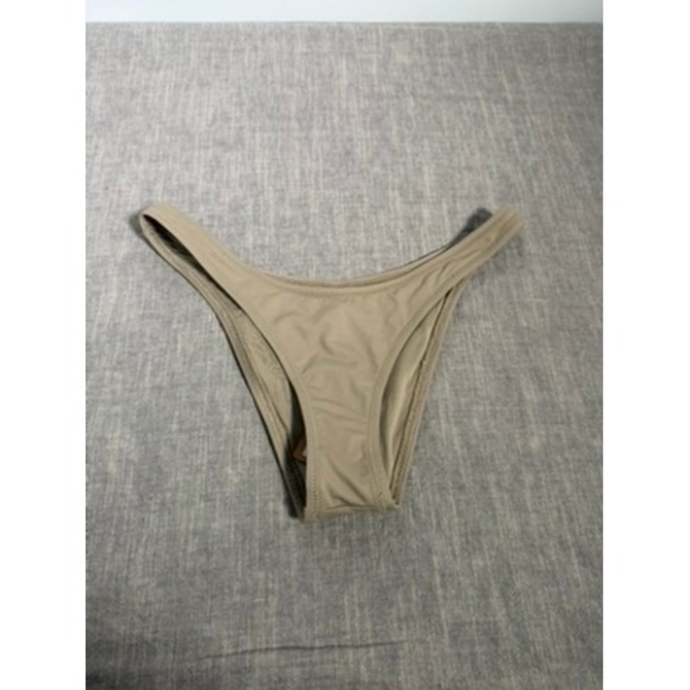 SKIMS Recycled Swim Cheeky Tanga Bikini Bottoms Desert Tan Brown Size S NWT